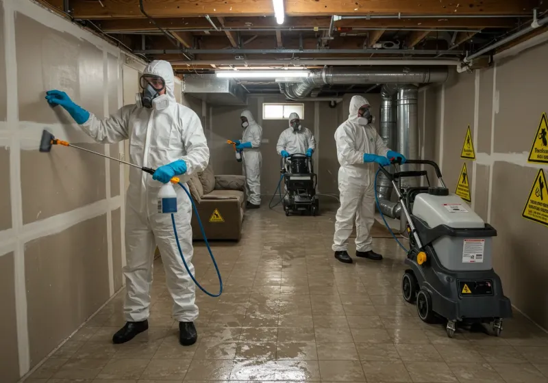 Basement Moisture Removal and Structural Drying process in Golden Beach, MD